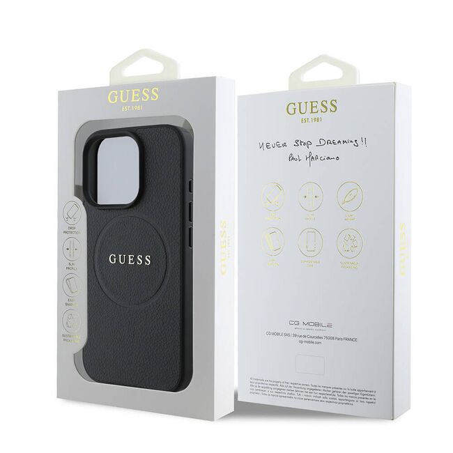 Husa premium pentru  iPhone 16 Pro Max compatibila MagSafe Guess Luxury Series - Negru royal