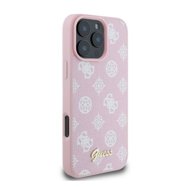 Husa premium pentru  iPhone 16 Pro Max compatibila MagSafe Guess Luxury Series - Roz pal