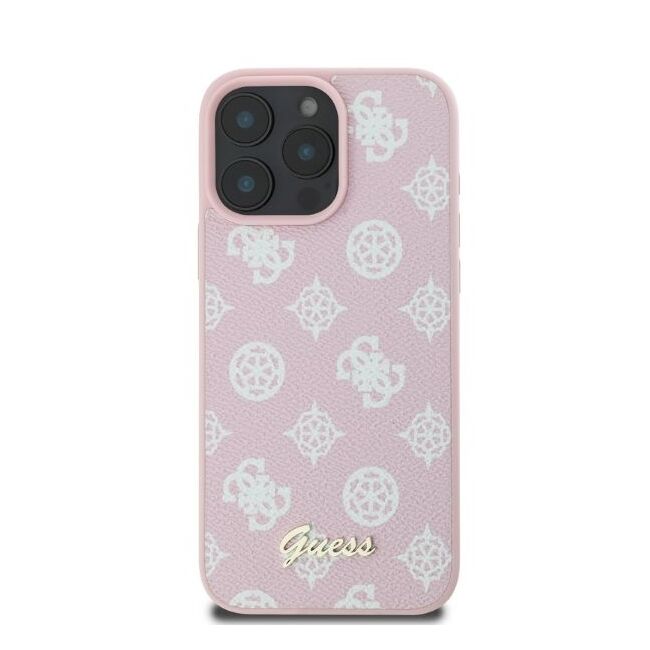 Husa premium pentru  iPhone 16 Pro Max compatibila MagSafe Guess Luxury Series - Roz pal