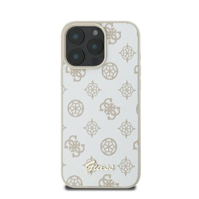 Husa premium pentru  iPhone 16 Pro compatibila MagSafe Guess Luxury Series - Alb