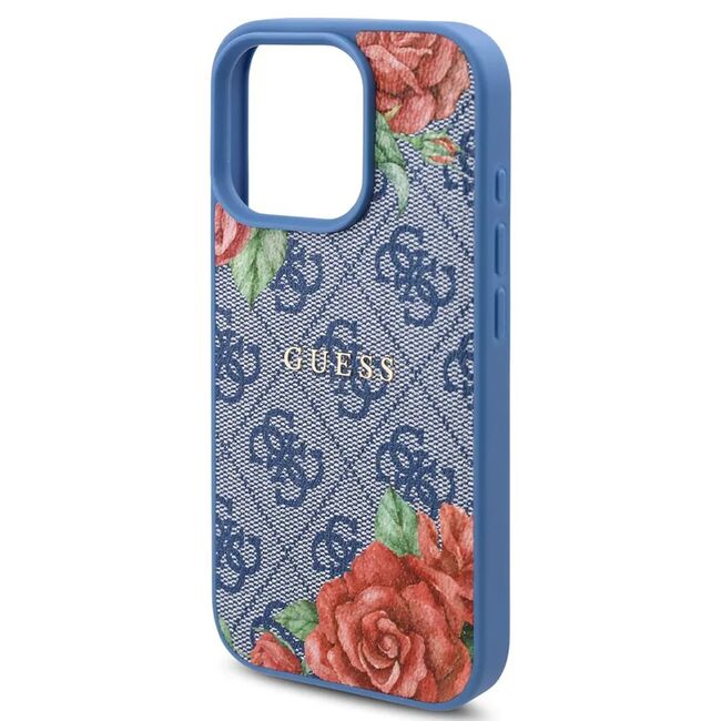 Husa premium pentru  iPhone 16 Pro compatibila MagSafe Guess Luxury Series - Albastru