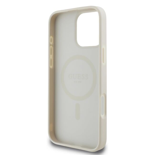 Husa premium pentru  iPhone 16 Pro compatibila MagSafe Guess Luxury Series - Bej
