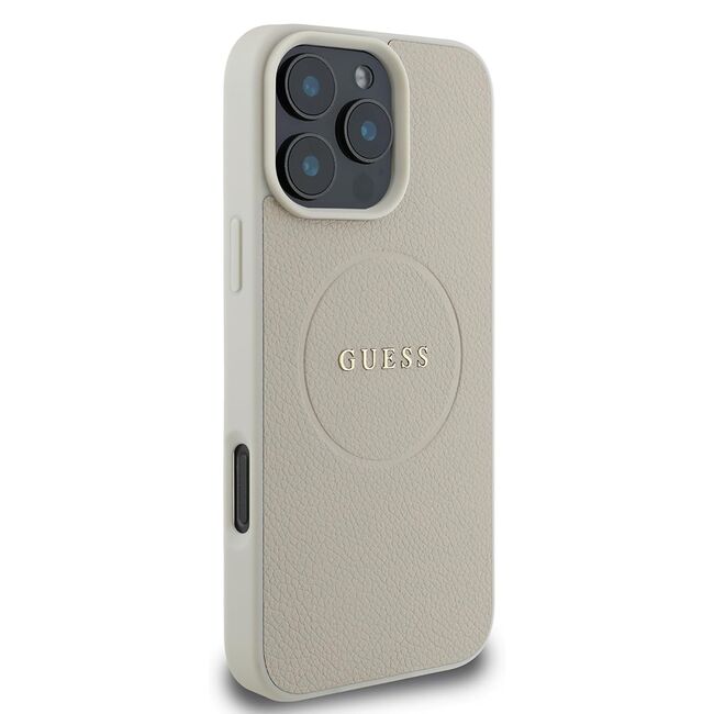 Husa premium pentru  iPhone 16 Pro compatibila MagSafe Guess Luxury Series - Bej