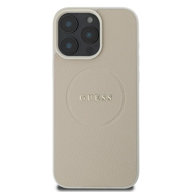 Husa premium pentru  iPhone 16 Pro compatibila MagSafe Guess Luxury Series - Bej