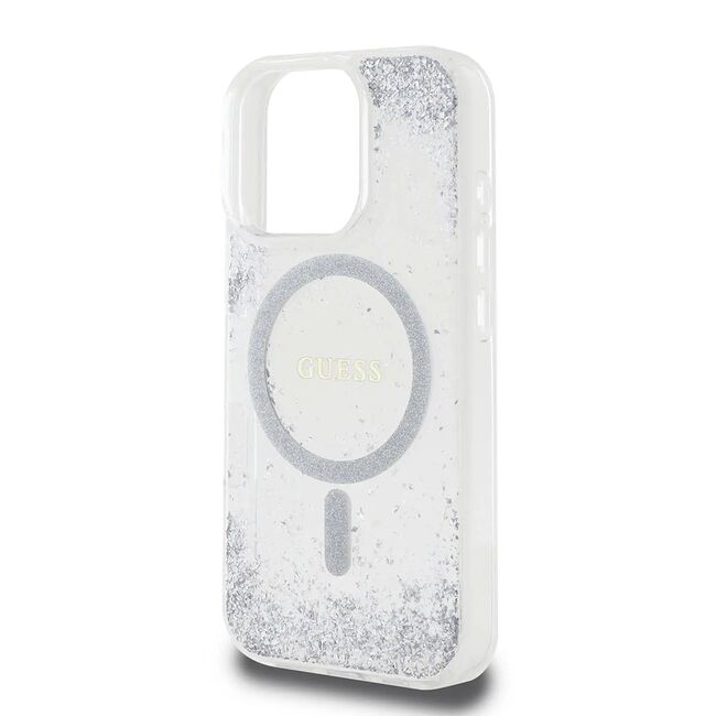 Husa premium pentru  iPhone 16 Pro compatibila MagSafe Guess Luxury Series - Clear
