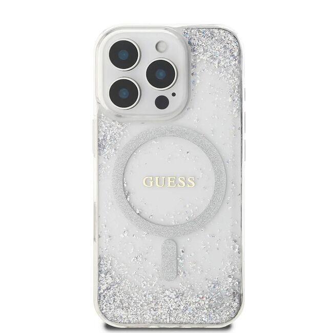 Husa premium pentru  iPhone 16 Pro compatibila MagSafe Guess Luxury Series - Clear