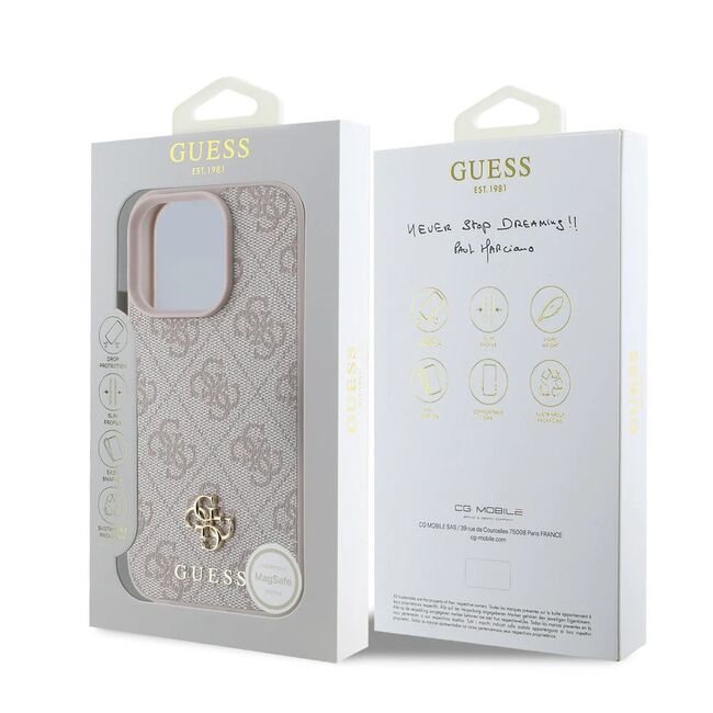 Husa premium pentru  iPhone 16 Pro compatibila MagSafe Guess Luxury Series - Crem