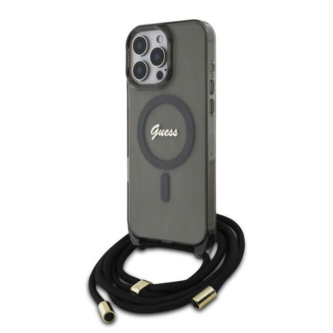 Husa premium pentru  iPhone 16 Pro compatibila MagSafe Guess Luxury Series - Gri denim