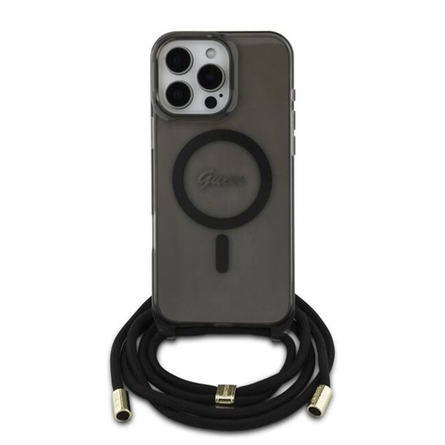 Husa premium pentru  iPhone 16 Pro compatibila MagSafe Guess Luxury Series - Gri denim