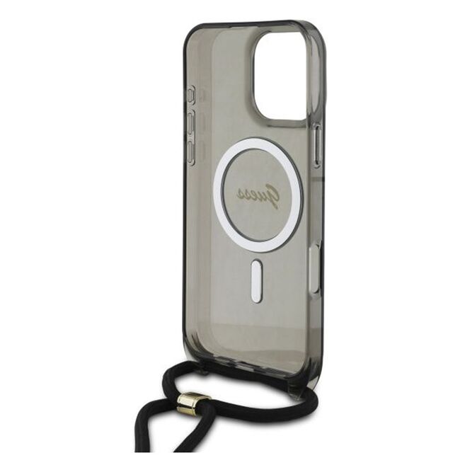 Husa premium pentru  iPhone 16 Pro compatibila MagSafe Guess Luxury Series - Gri denim