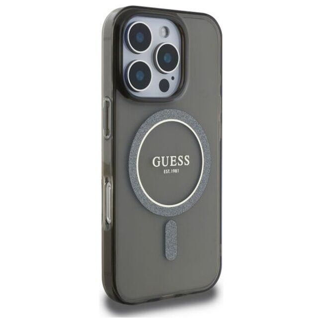 Husa premium pentru  iPhone 16 Pro compatibila MagSafe Guess Luxury Series - Negru darth vader
