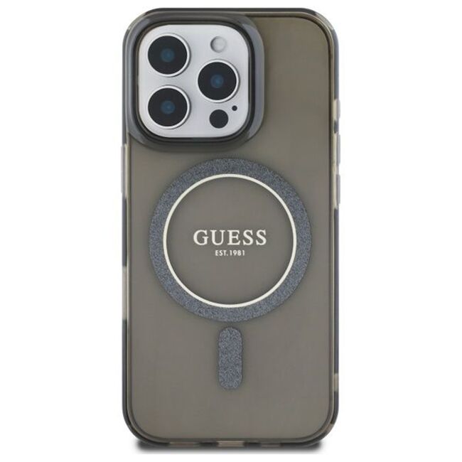 Husa premium pentru  iPhone 16 Pro compatibila MagSafe Guess Luxury Series - Negru darth vader