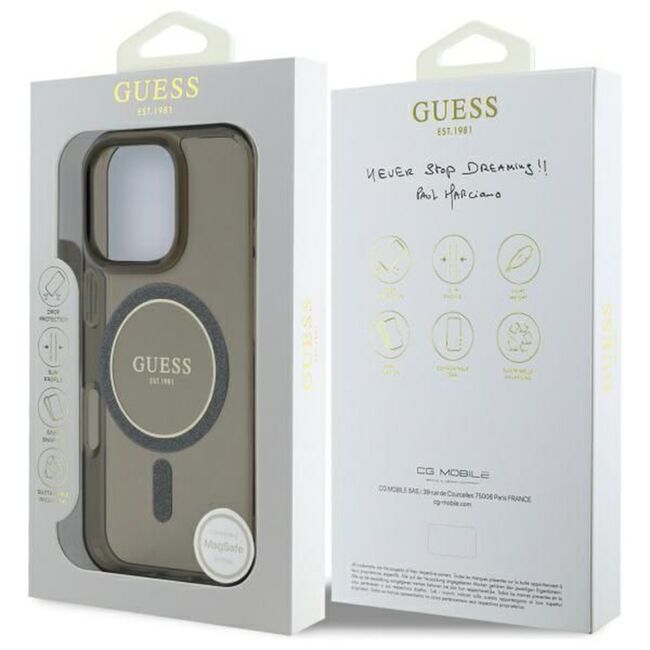 Husa premium pentru  iPhone 16 Pro compatibila MagSafe Guess Luxury Series - Negru darth vader