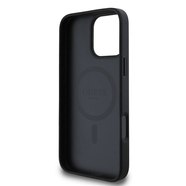 Husa premium pentru  iPhone 16 Pro compatibila MagSafe Guess Luxury Series - Negru denim