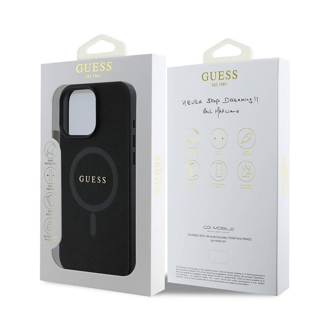 Husa premium pentru  iPhone 16 Pro compatibila MagSafe Guess Luxury Series - Negru denim