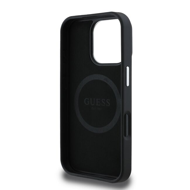 Husa premium pentru  iPhone 16 Pro compatibila MagSafe Guess Luxury Series - Negru denim
