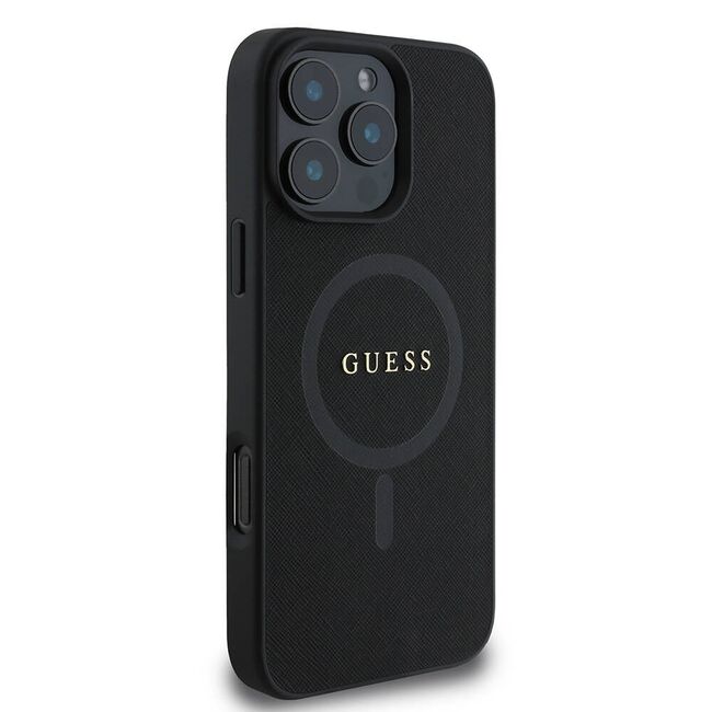 Husa premium pentru  iPhone 16 Pro compatibila MagSafe Guess Luxury Series - Negru denim
