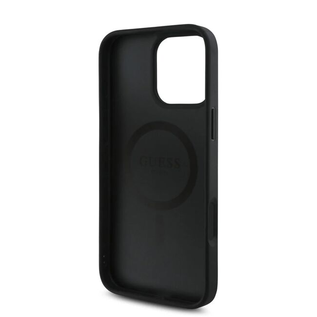 Husa premium pentru  iPhone 16 Pro compatibila MagSafe Guess Luxury Series - Negru royal