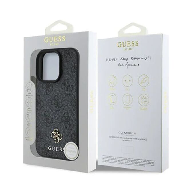 Husa premium pentru  iPhone 16 Pro compatibila MagSafe Guess Luxury Series - Negru royal