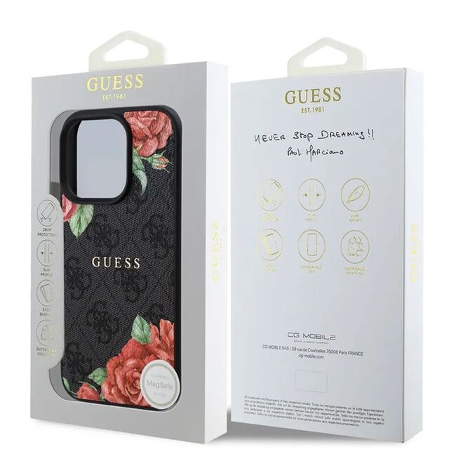 Husa premium pentru  iPhone 16 Pro compatibila MagSafe Guess Luxury Series - Negru