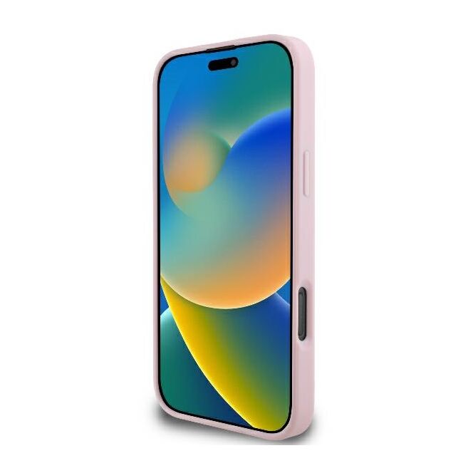 Husa premium pentru  iPhone 16 Pro compatibila MagSafe Guess Luxury Series - Roz neon