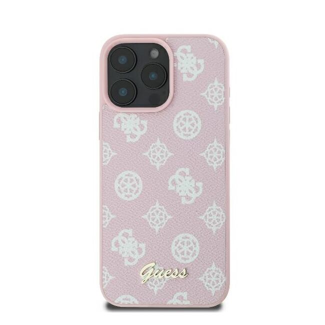 Husa premium pentru  iPhone 16 Pro compatibila MagSafe Guess Luxury Series - Roz neon