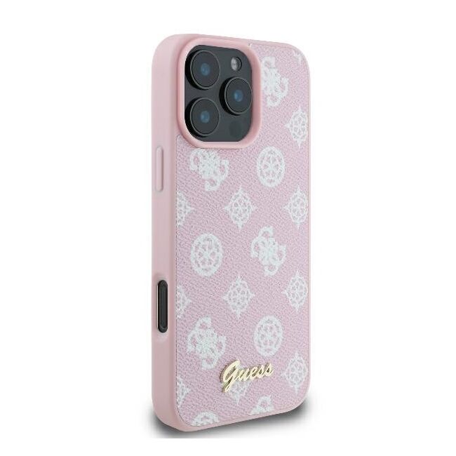 Husa premium pentru  iPhone 16 Pro compatibila MagSafe Guess Luxury Series - Roz neon