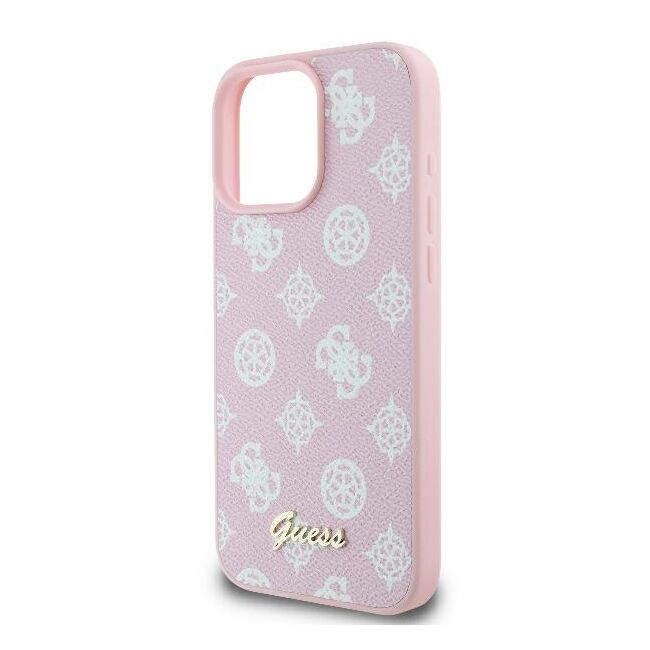 Husa premium pentru  iPhone 16 Pro compatibila MagSafe Guess Luxury Series - Roz neon