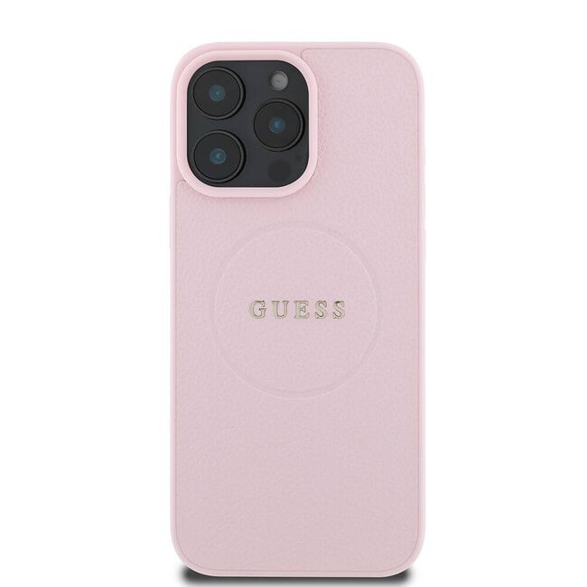 Husa premium pentru  iPhone 16 Pro compatibila MagSafe Guess Luxury Series - Roz pal