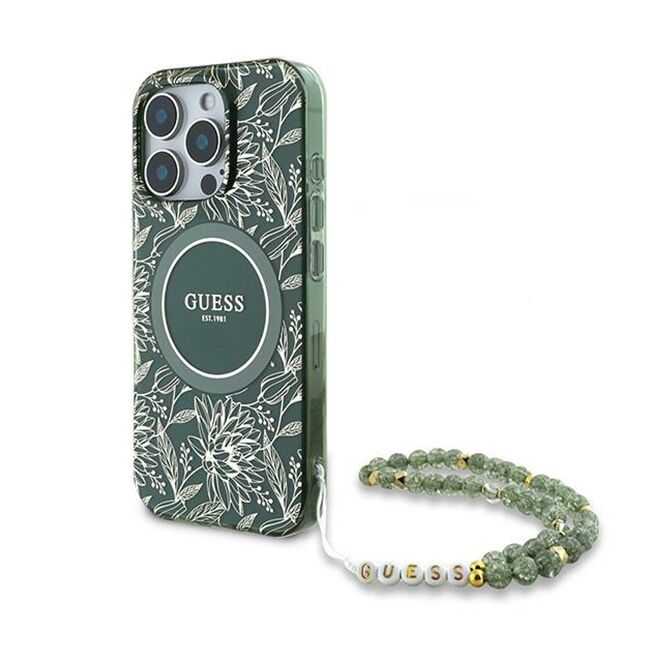 Husa premium pentru  iPhone 16 Pro compatibila MagSafe Guess Luxury Series - Verde