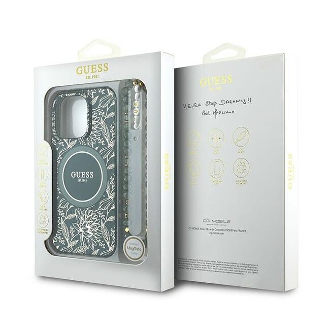 Husa premium pentru  iPhone 16 Pro compatibila MagSafe Guess Luxury Series - Verde