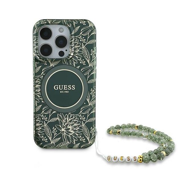 Husa premium pentru  iPhone 16 Pro compatibila MagSafe Guess Luxury Series - Verde