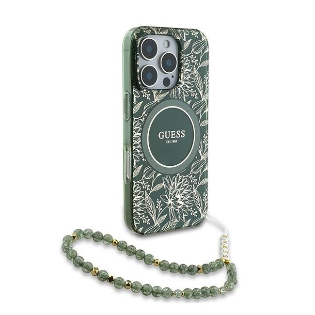 Husa premium pentru  iPhone 16 Pro compatibila MagSafe Guess Luxury Series - Verde