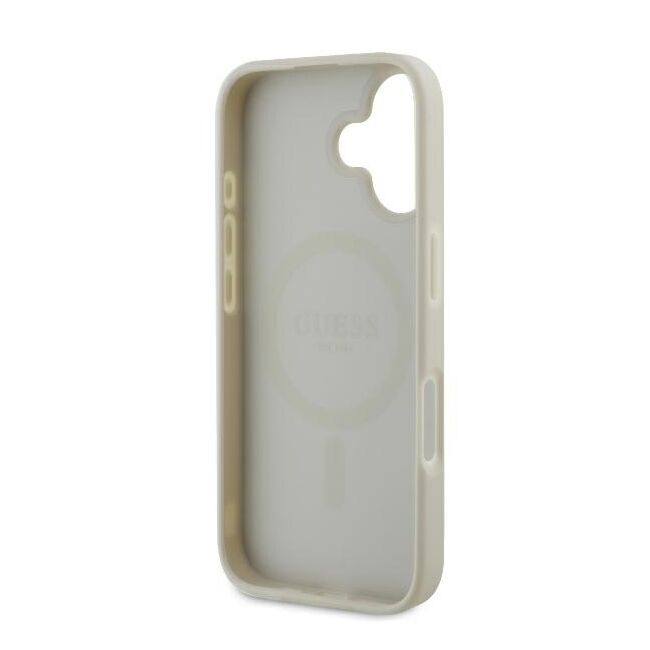 Husa premium pentru  iPhone 16 compatibila MagSafe Guess Luxury Series - Alb