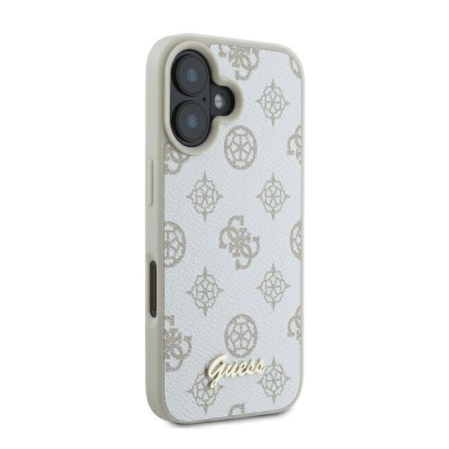 Husa premium pentru  iPhone 16 compatibila MagSafe Guess Luxury Series - Alb