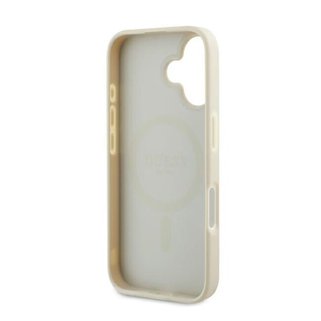 Husa premium pentru  iPhone 16 compatibila MagSafe Guess Luxury Series - Bej