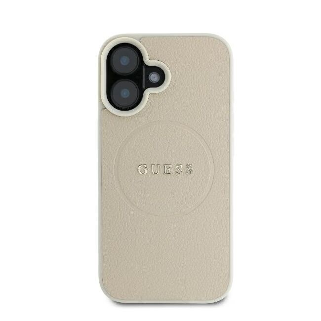 Husa premium pentru  iPhone 16 compatibila MagSafe Guess Luxury Series - Bej
