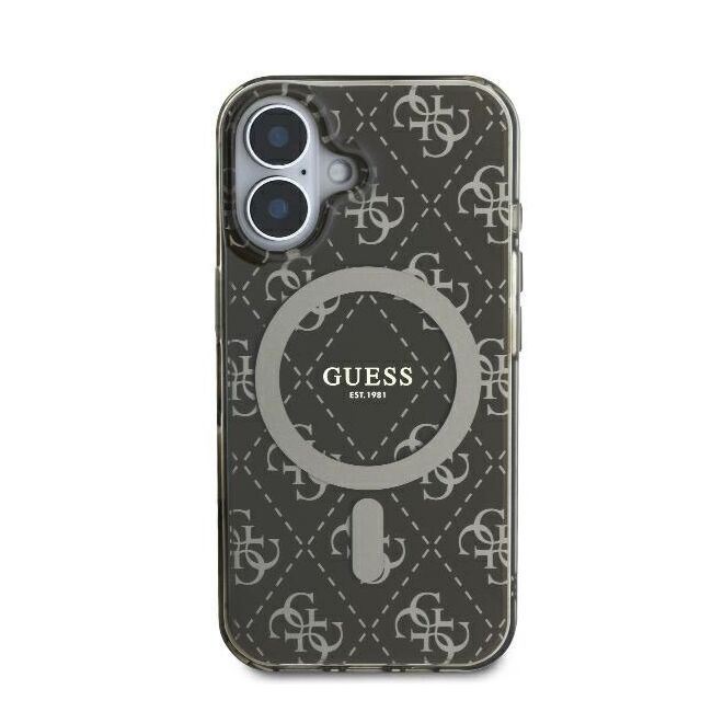 Husa premium pentru  iPhone 16 compatibila MagSafe Guess Luxury Series - Gri inchis