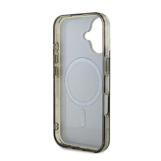 Husa premium pentru  iPhone 16 compatibila MagSafe Guess Luxury Series - Gri inchis