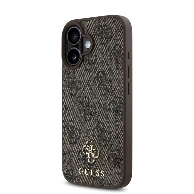 Husa premium pentru  iPhone 16 compatibila MagSafe Guess Luxury Series - Maro deschis