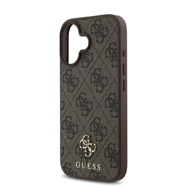 Husa premium pentru  iPhone 16 compatibila MagSafe Guess Luxury Series - Maro deschis