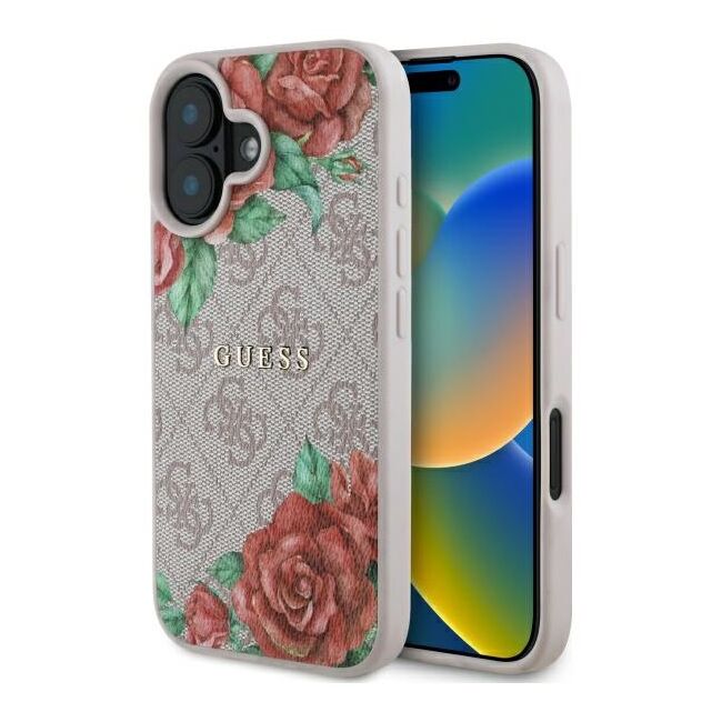 Husa premium pentru  iPhone 16 compatibila MagSafe Guess Luxury Series - Multicoloro