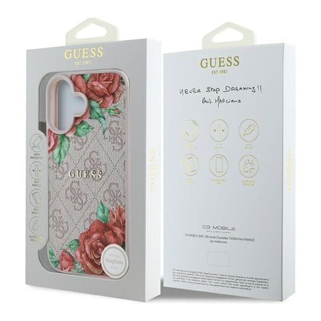 Husa premium pentru  iPhone 16 compatibila MagSafe Guess Luxury Series - Multicoloro