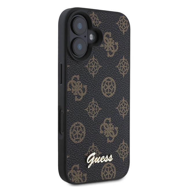 Husa premium pentru  iPhone 16 compatibila MagSafe Guess Luxury Series - Negru maro