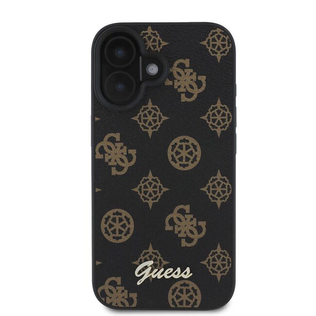 Husa premium pentru  iPhone 16 compatibila MagSafe Guess Luxury Series - Negru maro