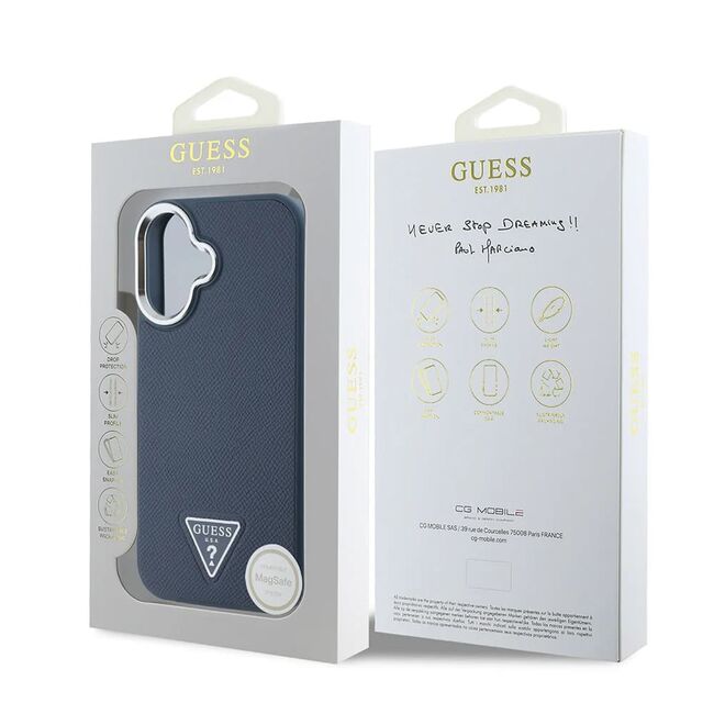Husa premium pentru  iPhone 16 compatibila MagSafe Guess Luxury Series - Negru print