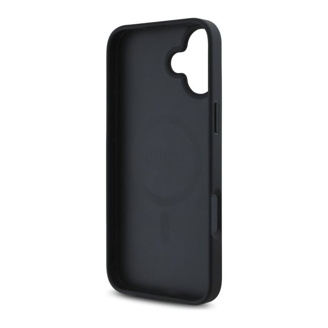 Husa premium pentru  iPhone 16 compatibila MagSafe Guess Luxury Series - Negru print