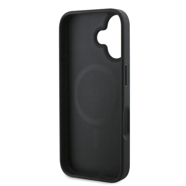 Husa premium pentru  iPhone 16 compatibila MagSafe Guess Luxury Series - Negru royal