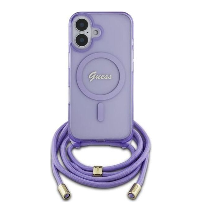 Husa premium pentru  iPhone 16 compatibila MagSafe Guess Luxury Series - Roz