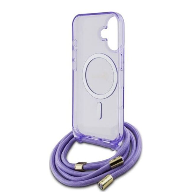 Husa premium pentru  iPhone 16 compatibila MagSafe Guess Luxury Series - Roz